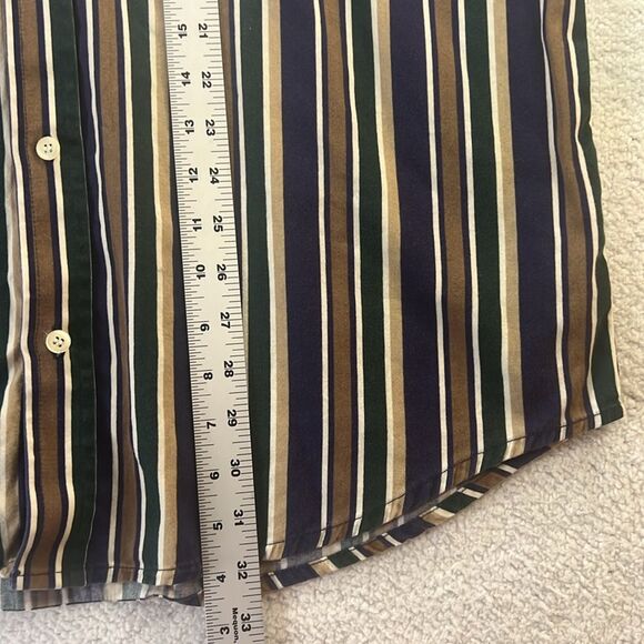 Cherokee vintage striped button up collared long sleeve shirt size large - Picture 8 of 11
